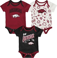 Outerstuff Infants' Arkansas All Day Play 3-Piece Creeper Set