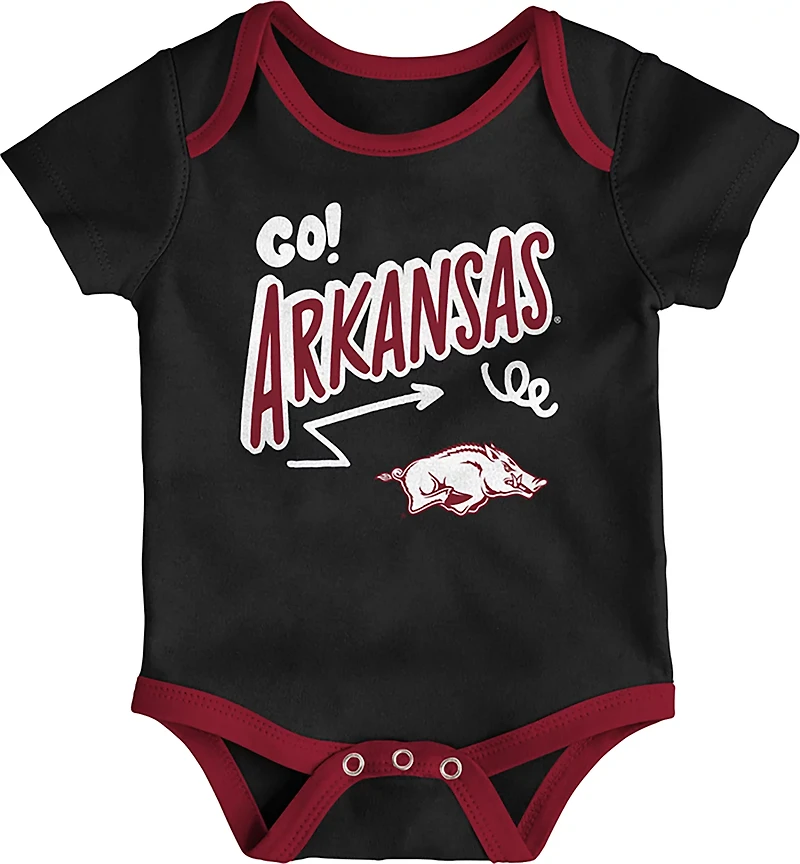 Outerstuff Infants' Arkansas All Day Play 3-Piece Creeper Set