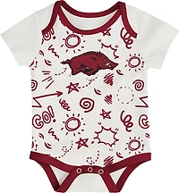 Outerstuff Infants' Arkansas All Day Play 3-Piece Creeper Set