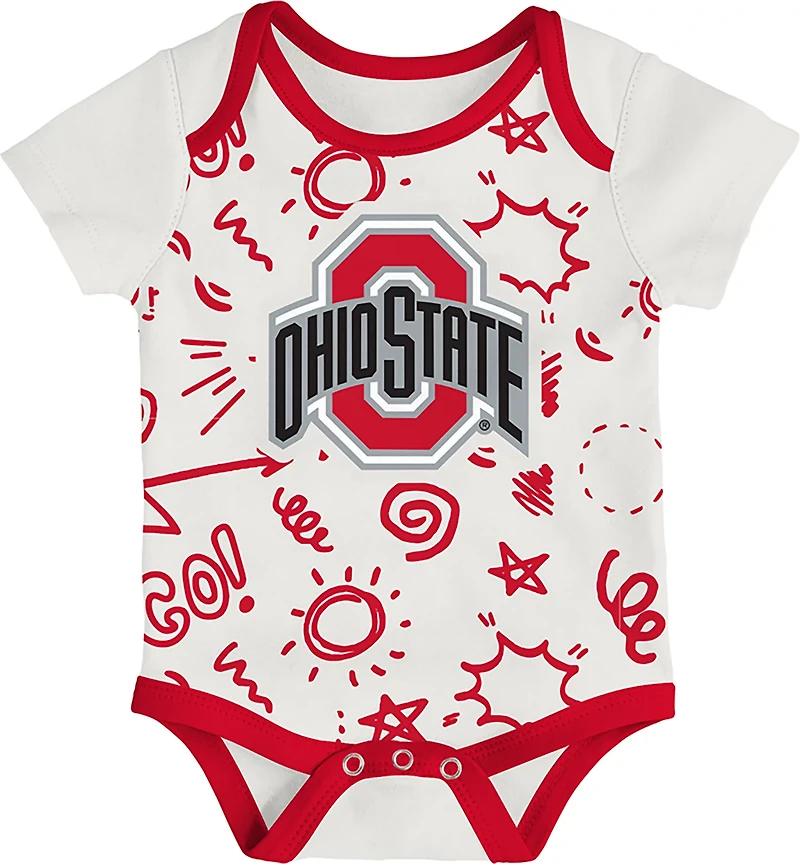 Outerstuff Infants' Ohio State All Day Play 3-Piece Creeper Set