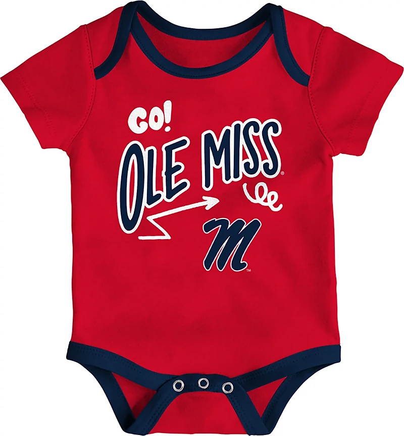 Outerstuff Infants' Ole Miss All Day Play 3-Piece Creeper Set