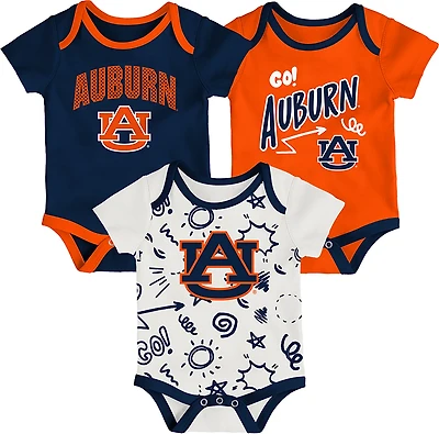 Outerstuff Infants' Auburn All Day Play 3-Piece Creeper Set
