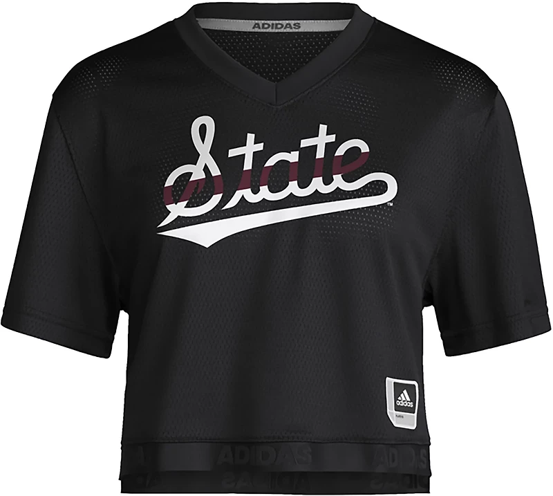 adidas Women's Mississippi State University Crop Football Jersey