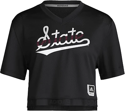 adidas Women's Mississippi State University Crop Football Jersey