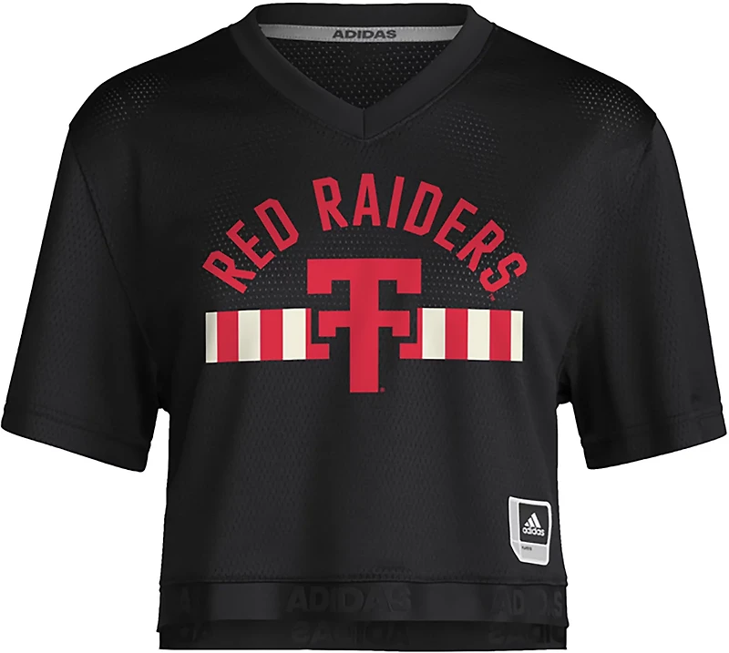 adidas Women's Texas Tech University 100 Year Anniversary Crop Football Jersey