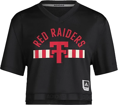adidas Women's Texas Tech University 100 Year Anniversary Crop Football Jersey