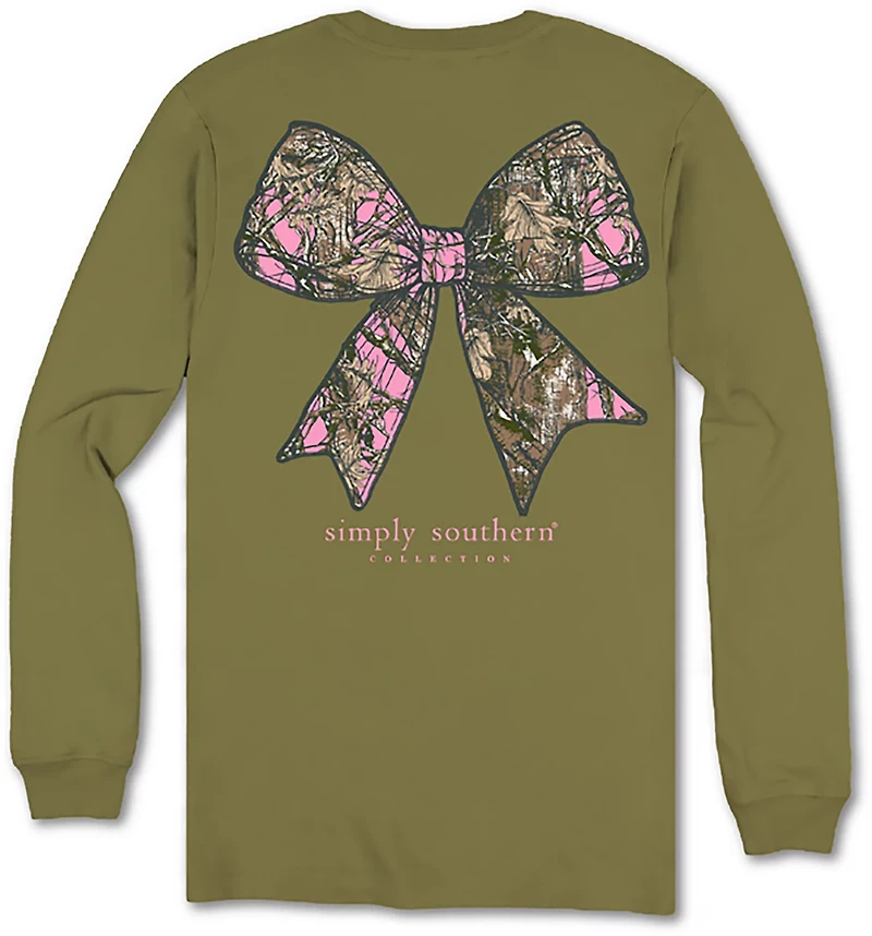 Simply Southern Girls' Camo Bow Long Sleeve T-shirt