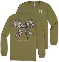 Simply Southern Girls' Camo Bow Long Sleeve T-shirt