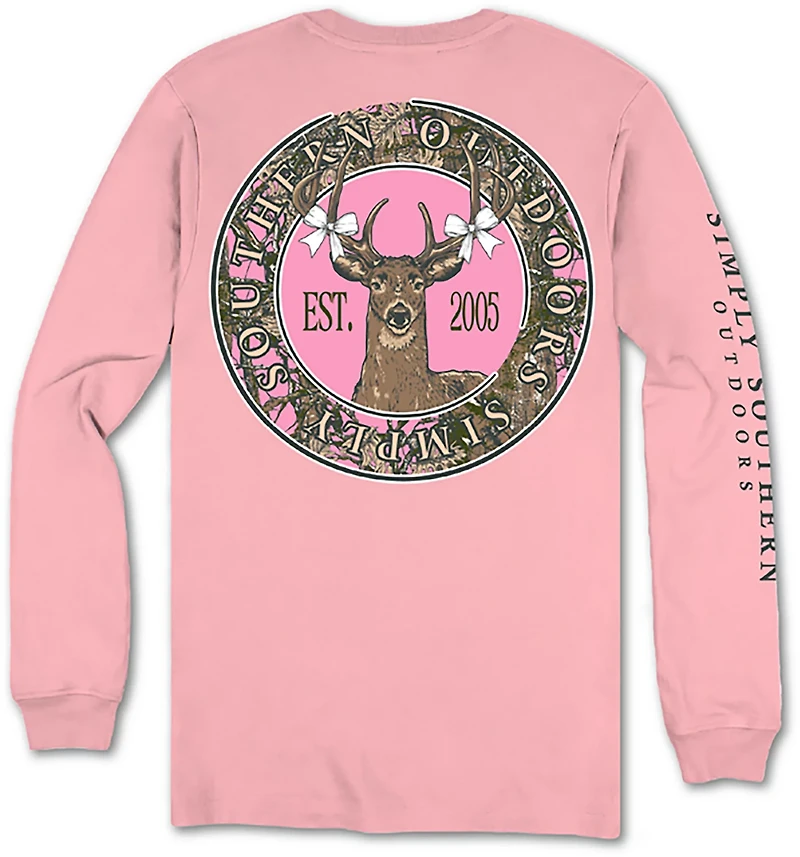 Simply Southern Girls' Camo Deer Long Sleeve T-shirt