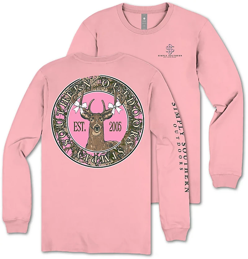 Simply Southern Girls' Camo Deer Long Sleeve T-shirt