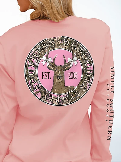 Simply Southern Girls' Camo Deer Long Sleeve T-shirt