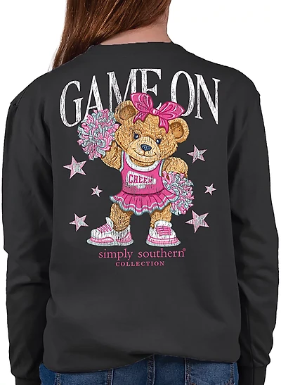 Simply Southern Girls' Game On Cheer Long Sleeve T-shirt