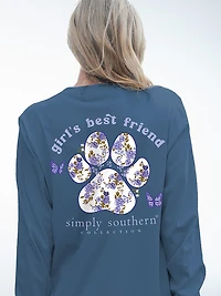 Simply Southern Girls' Bff Dog Paw Long Sleeve T-shirt