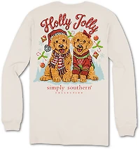 Simply Southern Girls' Holly Jolly Dog Long Sleeve T-shirt