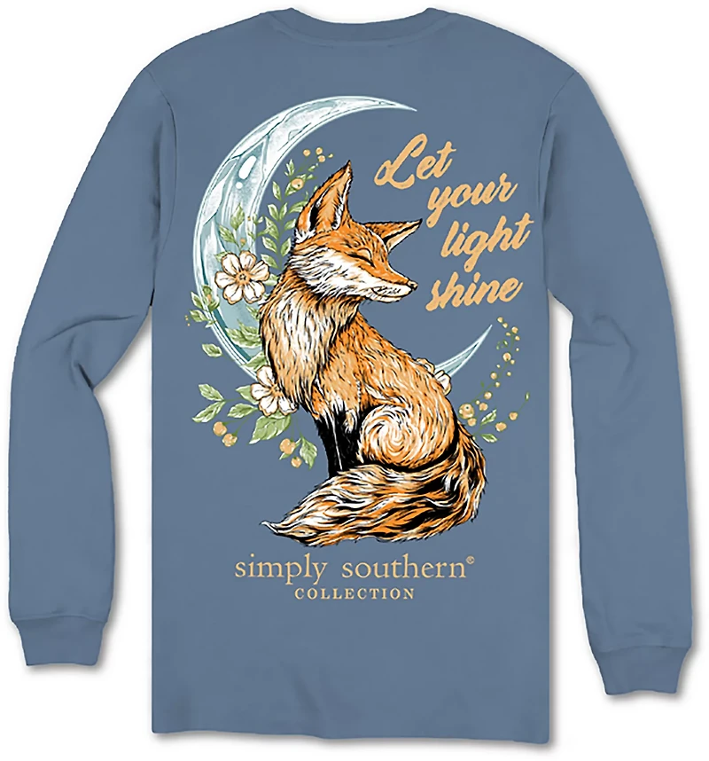 Simply Southern Girls' Moon Fox Long Sleeve T-shirt