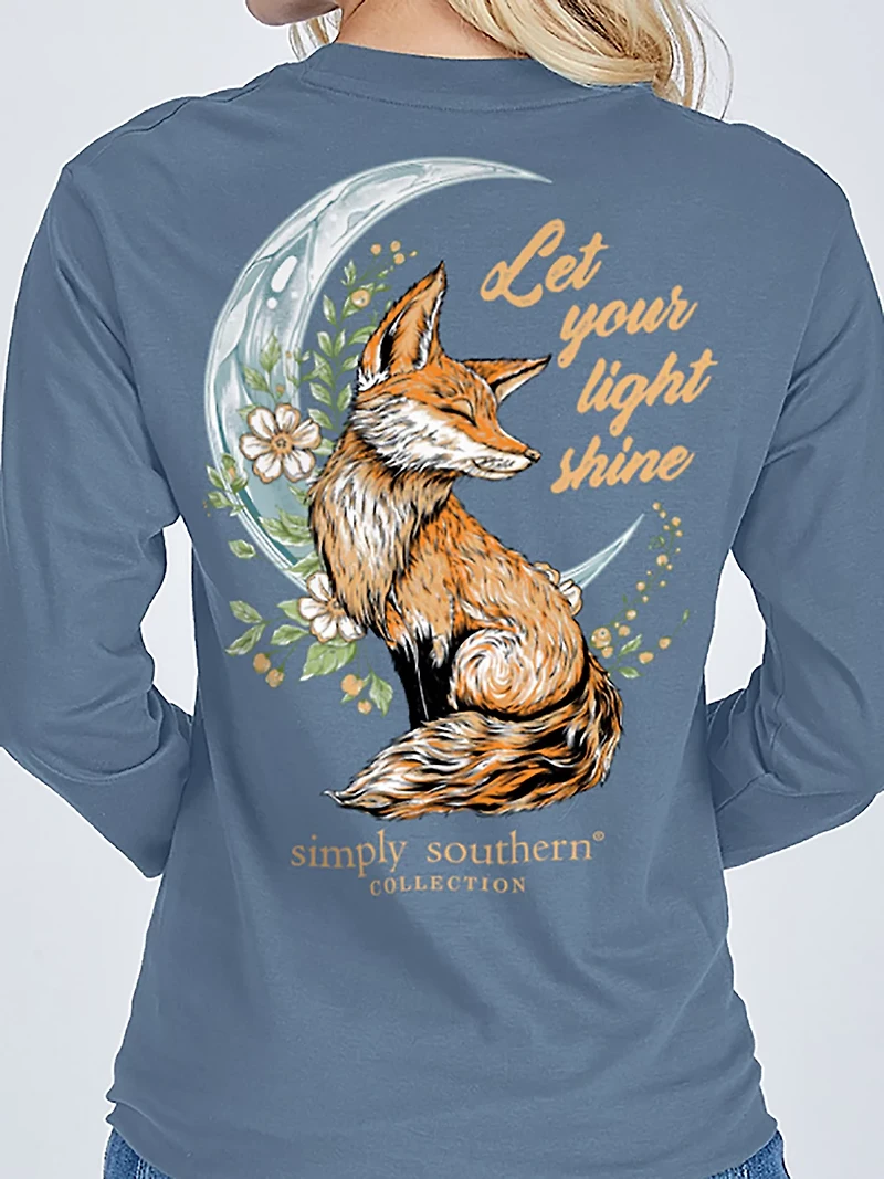 Simply Southern Girls' Moon Fox Long Sleeve T-shirt