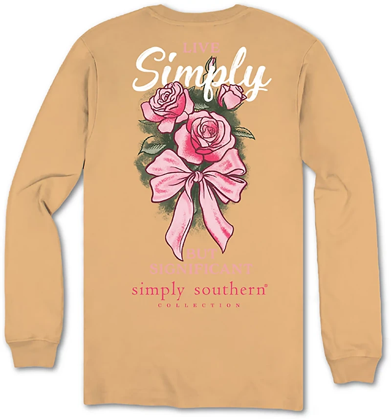 Simply Southern Girls' Rose Long Sleeve T-shirt