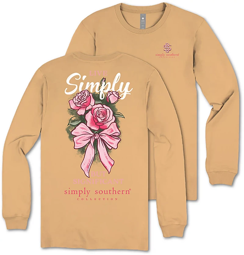 Simply Southern Girls' Rose Long Sleeve T-shirt