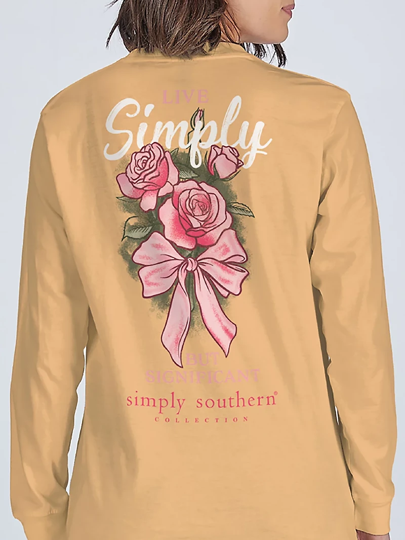 Simply Southern Girls' Rose Long Sleeve T-shirt