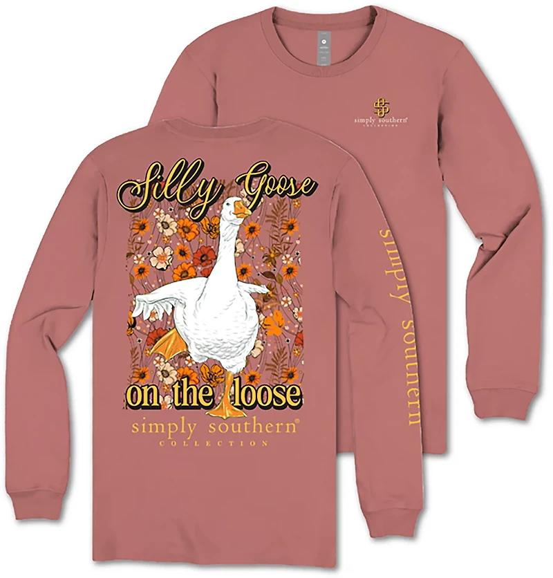 Simply Southern Girls' Silly Goose Fall Long Sleeve T-shirt