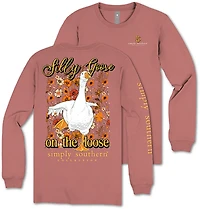 Simply Southern Girls' Silly Goose Fall Long Sleeve T-shirt
