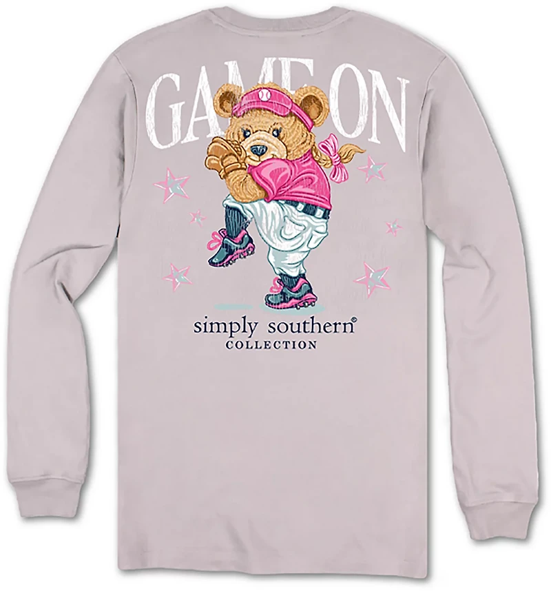 Simply Southern Girls' Game On Softball Long Sleeve T-shirt