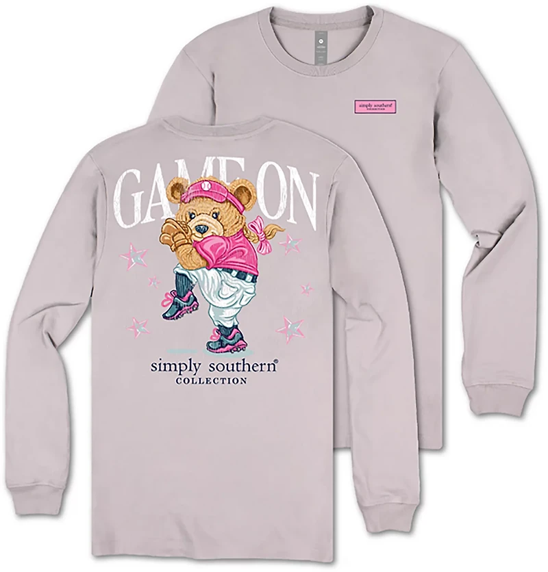 Simply Southern Girls' Game On Softball Long Sleeve T-shirt