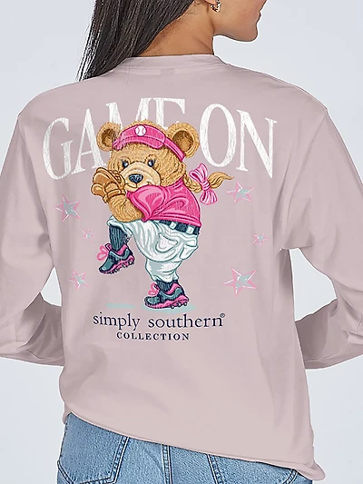 Simply Southern Girls' Game On Softball Long Sleeve T-shirt