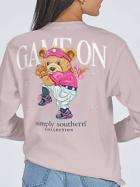 Simply Southern Girls' Game On Softball Long Sleeve T-shirt