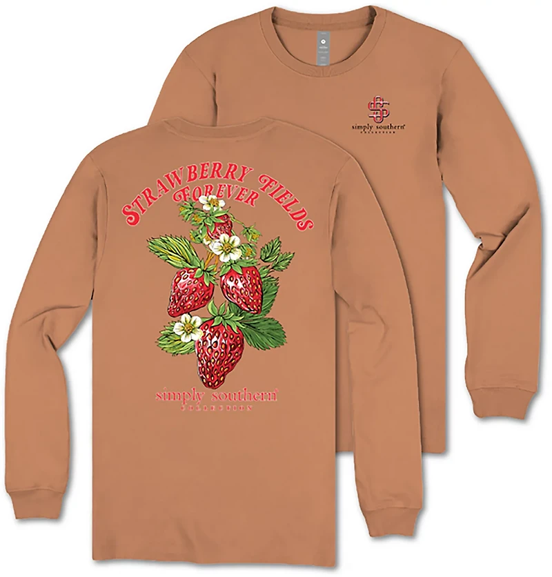 Simply Southern Girls' Strawberry Long Sleeve T-shirt