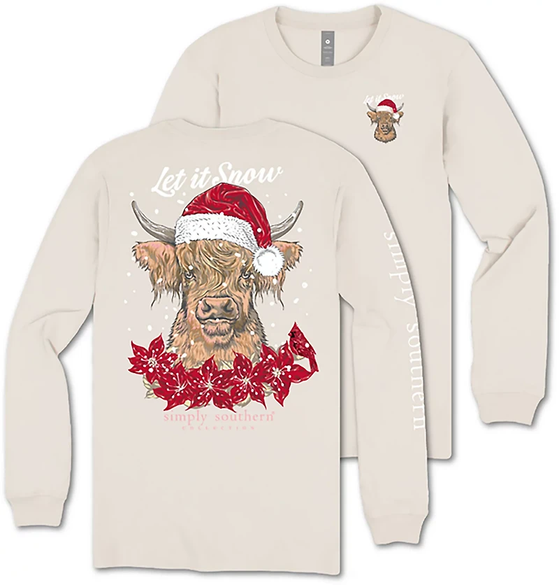 Simply Southern Women's Let It Snow Cow Long Sleeve T-shirt