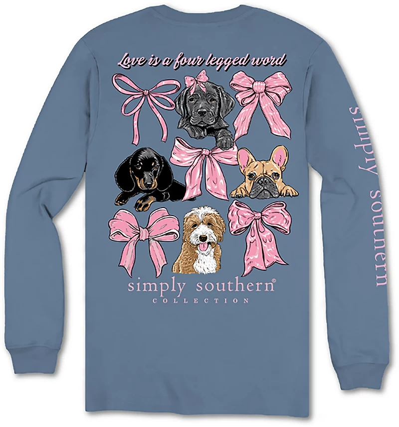 Simply Southern Women's Dogs & Bows Long Sleeve T-shirt