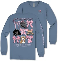 Simply Southern Women's Dogs & Bows Long Sleeve T-shirt