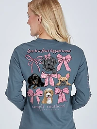 Simply Southern Women's Dogs & Bows Long Sleeve T-shirt