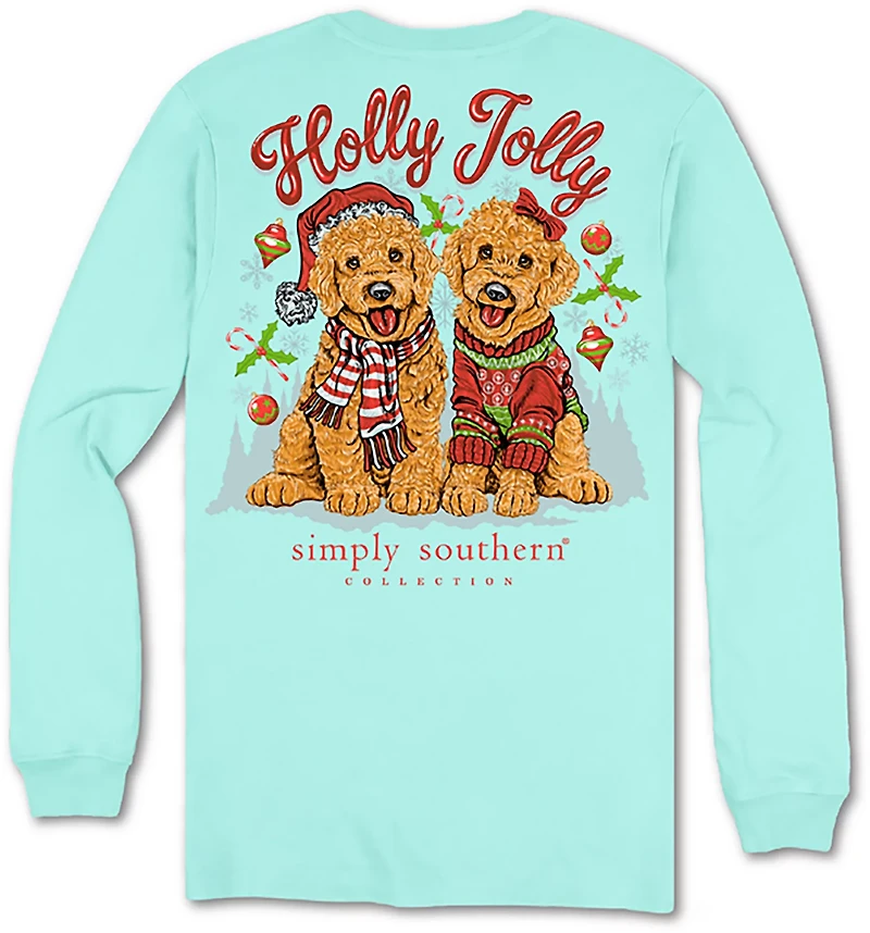 Simply Southern Women's Holly Jolly Dog Long Sleeve T-shirt