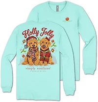 Simply Southern Women's Holly Jolly Dog Long Sleeve T-shirt