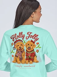 Simply Southern Women's Holly Jolly Dog Long Sleeve T-shirt