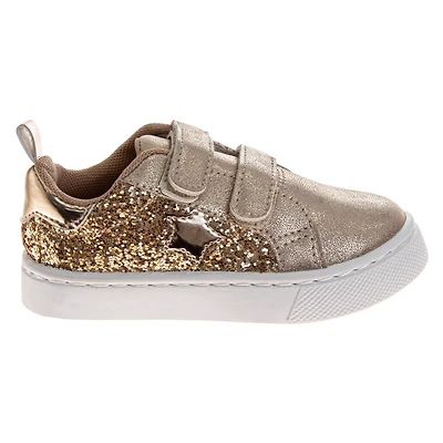 Laura Ashley Toddler Girls' Glitter Hook and Loop Closure Shoes