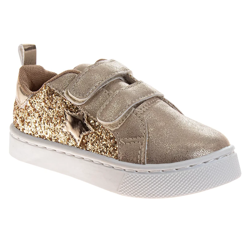 Laura Ashley Toddler Girls' Glitter Hook and Loop Closure Shoes