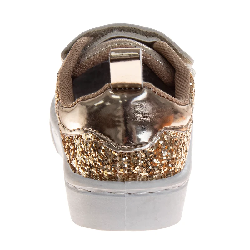 Laura Ashley Toddler Girls' Glitter Hook and Loop Closure Shoes