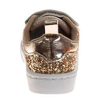 Laura Ashley Toddler Girls' Glitter Hook and Loop Closure Shoes