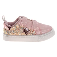 Laura Ashley Toddler Girls' Glitter Hook and Loop Closure Shoes