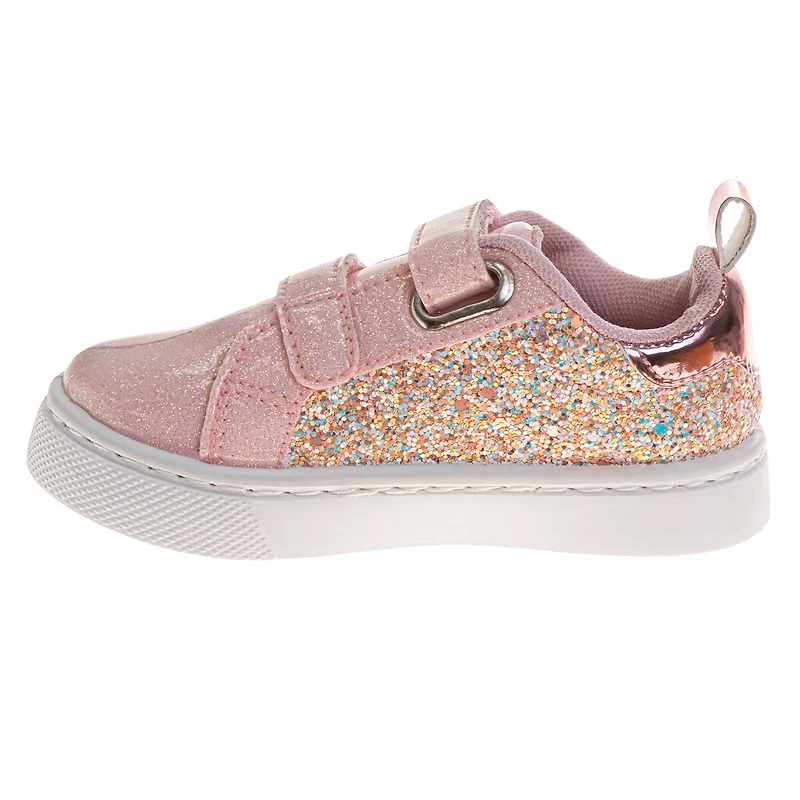 Laura Ashley Toddler Girls' Glitter Hook and Loop Closure Shoes