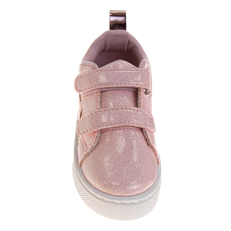 Laura Ashley Toddler Girls' Glitter Hook and Loop Closure Shoes