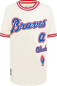 Pro Standard Boys' Atlanta Braves Retro Classic BB Striped Rib Short Sleeve T-shirt
