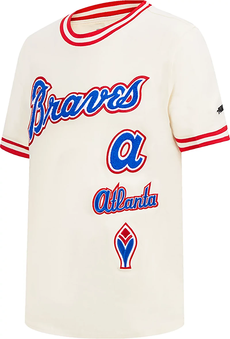 Pro Standard Boys' Atlanta Braves Retro Classic BB Striped Rib Short Sleeve T-shirt