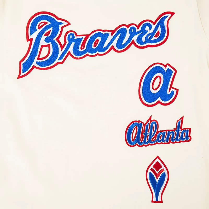 Pro Standard Boys' Atlanta Braves Retro Classic BB Striped Rib Short Sleeve T-shirt