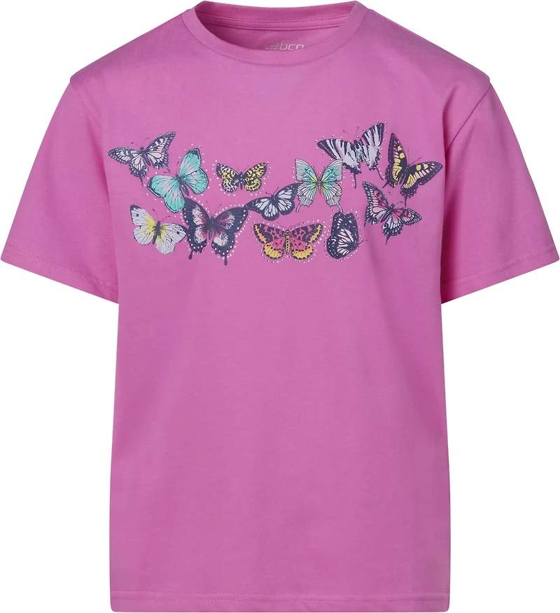BCG Girls' Lifestyle Cotton Boxy Butterflies T-shirt
