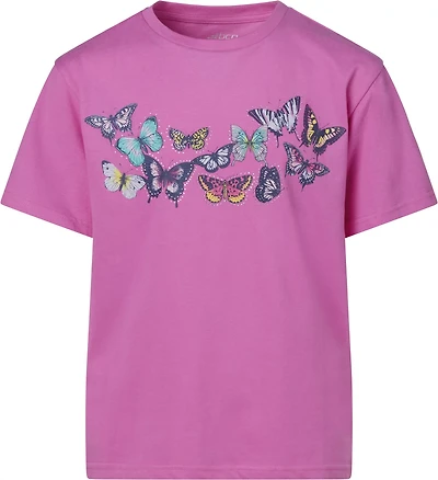 BCG Girls' Lifestyle Cotton Boxy Butterflies T-shirt