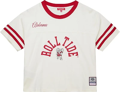 Mitchell & Ness Women's University of Alabama Crimson Tide Cropped Yoke Short Sleeve T-shirt